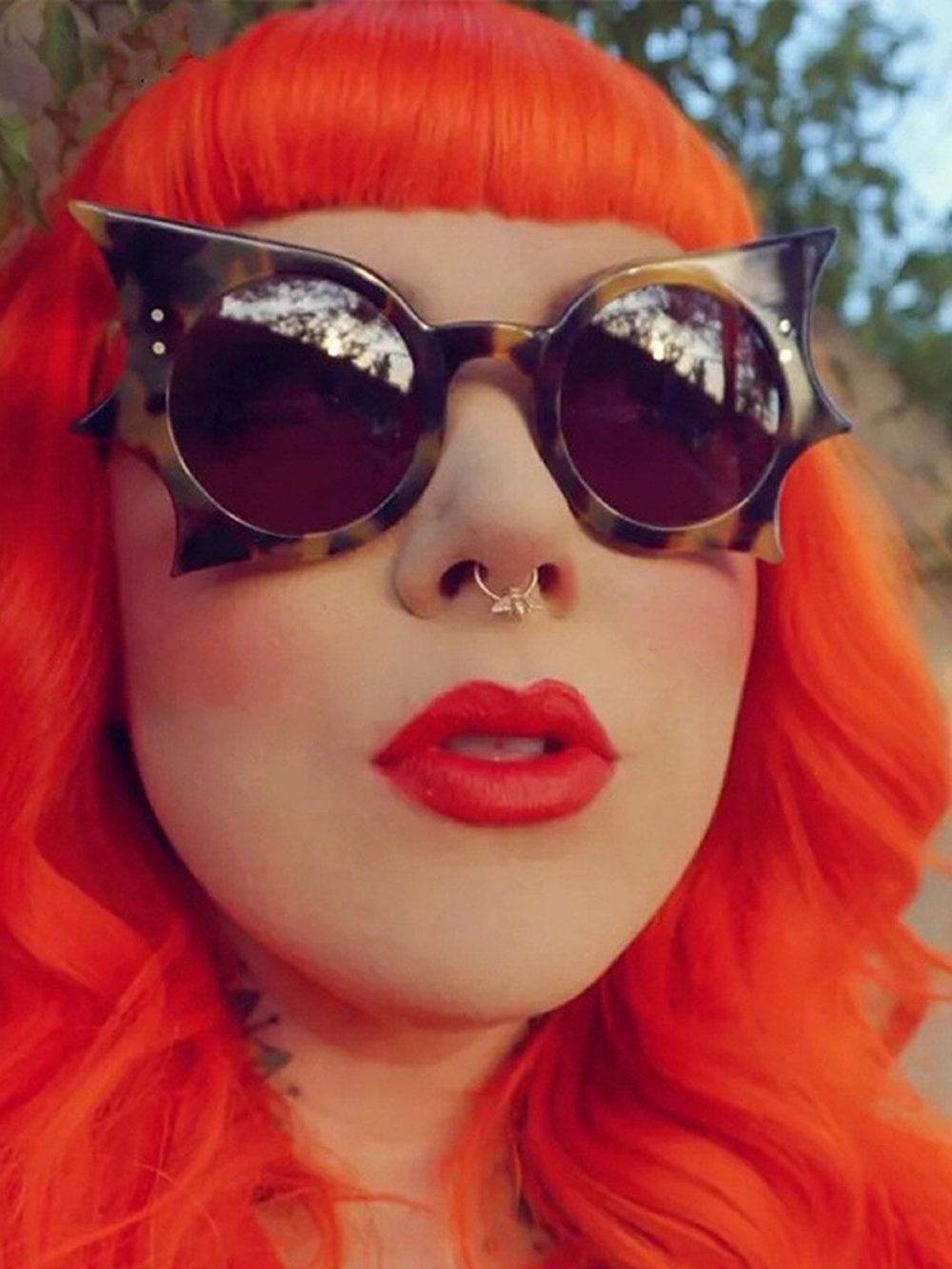 Tortoiseshell Cat-Eye Statement Sunglasses - Women Accessories